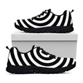 Black And White Swirl Illusion Print Black Running Shoes