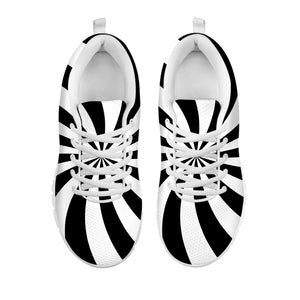 Black And White Swirl Print White Running Shoes