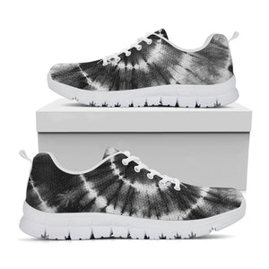Black And White Tie Dye Print White Running Shoes