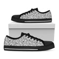 Black And White Tiger Pattern Print Black Low Top Sneakers
