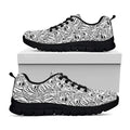 Black And White Tiger Pattern Print Black Running Shoes