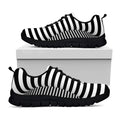 Black And White Torus Illusion Print Black Running Shoes