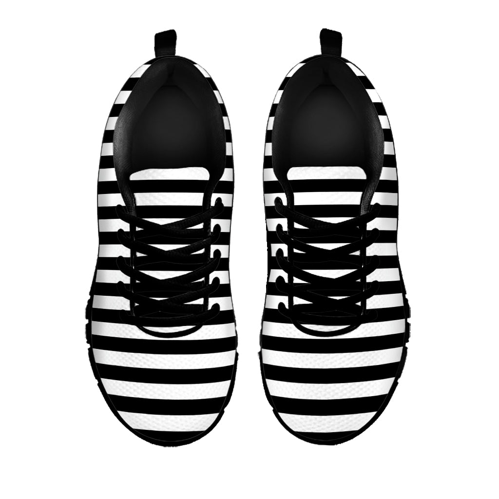 Black And White Torus Illusion Print Black Running Shoes