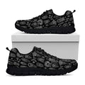 Black And White Totem Pattern Print Black Running Shoes