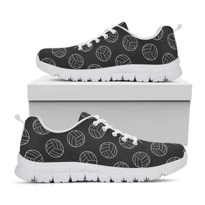 Black And White Volleyball Pattern Print White Running Shoes