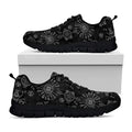 Black And White Wiccan Mystic Print Black Running Shoes