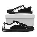 Black And White Yin Yang Symbol Print Black Low Top Sneakers