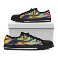 Black Backed Spiral Tie Dye Print Black Low Top Sneakers