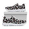 Black Bowling Pins Pattern Print White Running Shoes