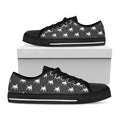 Black Bull Terrier Pattern Print Black Low Top Sneakers