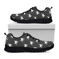 Black Bull Terrier Pattern Print Black Running Shoes