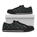 Black Cheshire Cat Pattern Print Black Low Top Sneakers