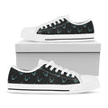 Black Cheshire Cat Pattern Print White Low Top Sneakers