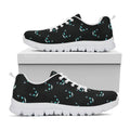 Black Cheshire Cat Pattern Print White Running Shoes