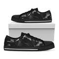 Black Diamond Print Black Low Top Sneakers