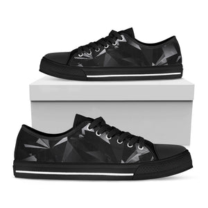 Black Diamond Print Black Low Top Sneakers