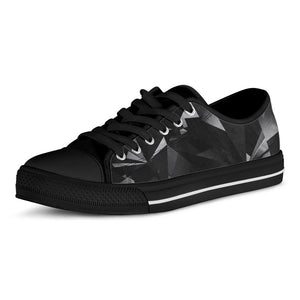 Black Diamond Print Black Low Top Sneakers