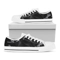 Black Diamond Print White Low Top Sneakers
