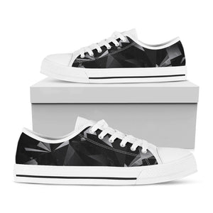 Black Diamond Print White Low Top Sneakers