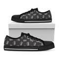 Black Doodle Sandwich Pattern Print Black Low Top Sneakers