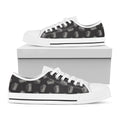Black Doodle Sandwich Pattern Print White Low Top Sneakers