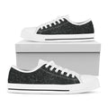 Black (NOT Real) Glitter Print White Low Top Sneakers