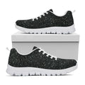 Black (NOT Real) Glitter Print White Running Shoes