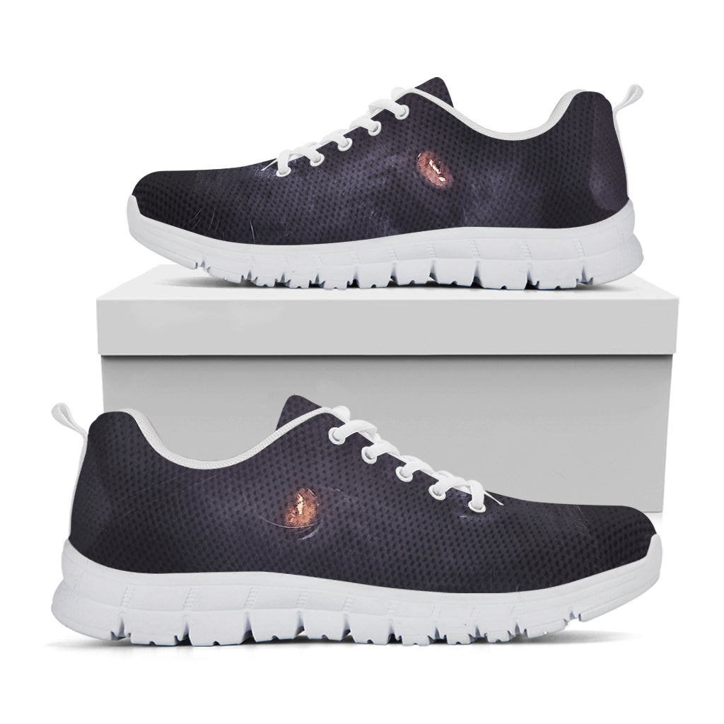 Black Jaguar Print White Running Shoes