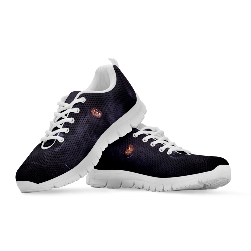 Black Jaguar Print White Running Shoes
