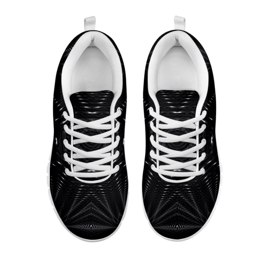 Black Kaleidoscope Print White Running Shoes