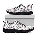 Black Paw And Heart Pattern Print Black Running Shoes