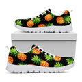 Black Pineapple Pattern Print White Running Shoes