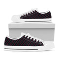 Black Pink And Blue Argyle Pattern Print White Low Top Sneakers