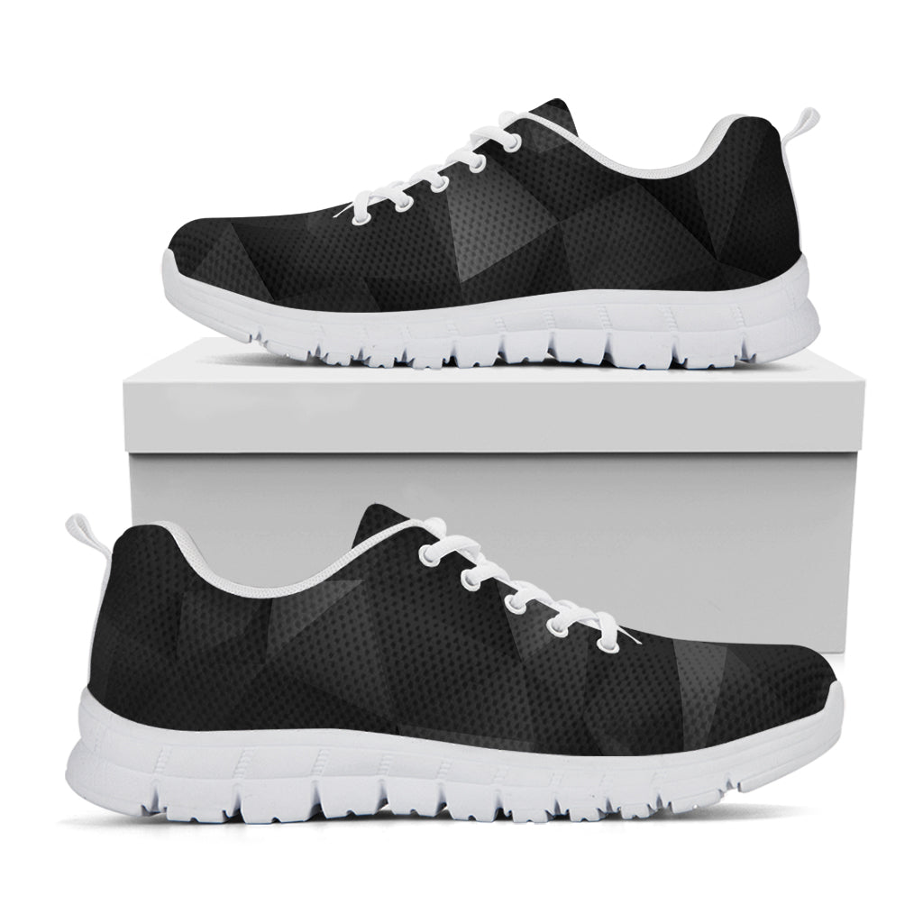 Black Polygonal Geometric Print White Running Shoes