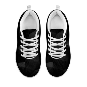 Black Polygonal Geometric Print White Running Shoes
