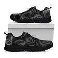 Black Rose Print Black Running Shoes