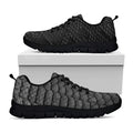 Black Snakeskin Print Black Running Shoes