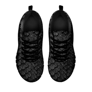 Black Snakeskin Print Black Running Shoes