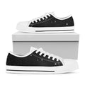 Black Space Print White Low Top Sneakers