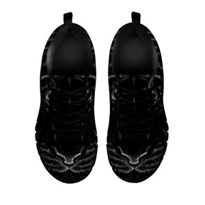 Black Tiger Portrait Print Black Running Shoes