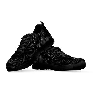 Black Tiger Portrait Print Black Running Shoes
