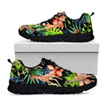 Black Tropical Giraffe Pattern Print Black Running Shoes