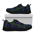 Black Watch Tartan Pattern Print Black Running Shoes