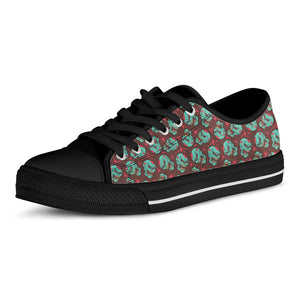 Bloody Zombie Pattern Print Black Low Top Sneakers