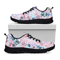 Blossom Floral Flower Pattern Print Black Running Shoes