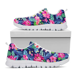 Blossom Tropical Flower Pattern Print White Running Shoes