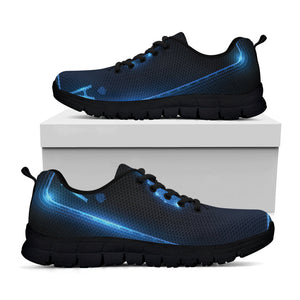 Blue Ace Card Print Black Running Shoes