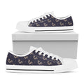 Blue And Beige Mantis Pattern Print White Low Top Sneakers