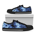 Blue And Black Tie Dye Print Black Low Top Sneakers