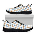 Blue And Brown Tattersall Pattern Print Black Running Shoes